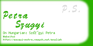 petra szugyi business card